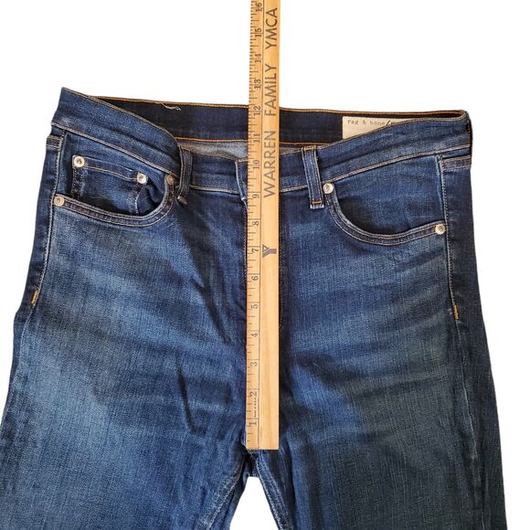 Rag & bone 10 inch Capri Cropped High Rise Jeans in Stanwix Dark Wash Sz 30 - Picture 3 of 9